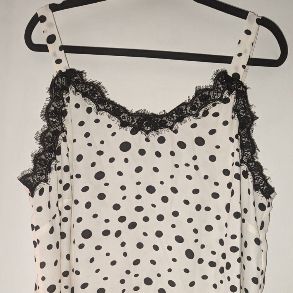 BAR III 2XL Women’s White Polka Dot Blouse Top Shirt - Stylish & Comfortable